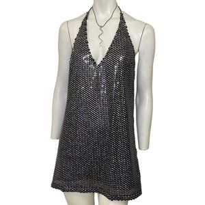 Motel Rocks Black and Silver Mini Dress